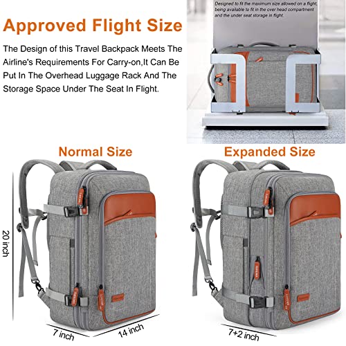 40L Expandable Carry On Travel Backpack with 4 Packing Cubes