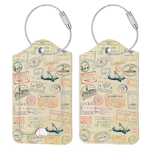 Luggage Tags Privacy Cover ID Label for Travel Bag Suitcase (2 Count)