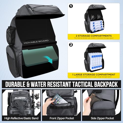 Fishing Backpack with Rod Holders 45L Large Water