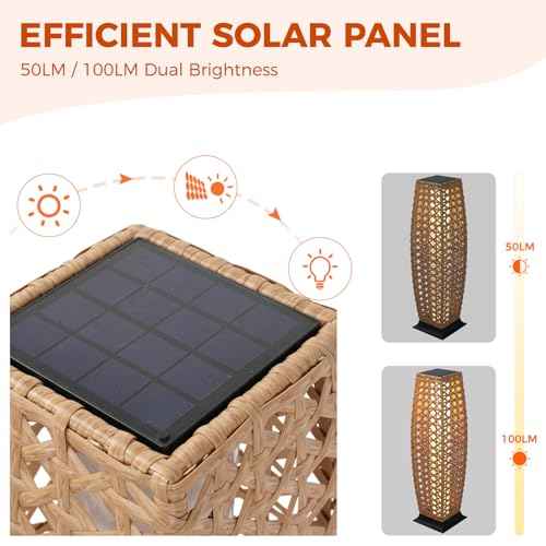 2 Piece Outdoor Floor Lamp Solar Lantern (2 Count)