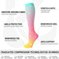 Kickticks 4 Pairs Compression Socks for Woman & Man Unisex 20-30mmHg Knee high Plus Size Wide Calves for Flying Running…