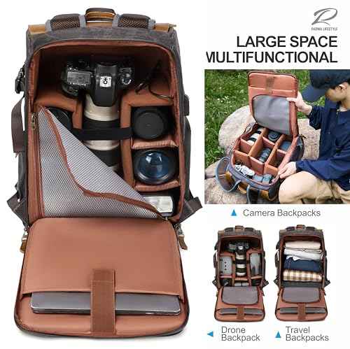 Gray Black Camera Backpack