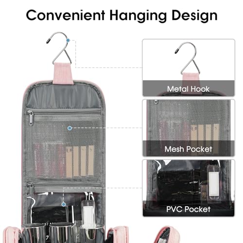 Large Hanging Toiletry Bag for Women Travel Makeup Bag Organizer Toiletries Bag Dry Wet Separation
