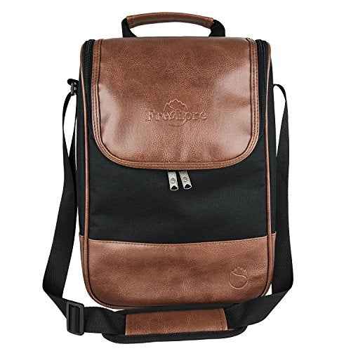 Frehore® Wine Leather Tote Cooler Insulated Bag (2 Count)