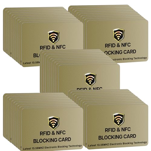 50 Pack RFID Blocking Card for Credit Debit ID Card (50 Count)