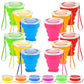 12 Pcs Silicone Collapsible Cup with Lid (12 Count)