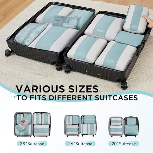 10 Set Compression Packing Cubes for Travel Essentials (10 Count)