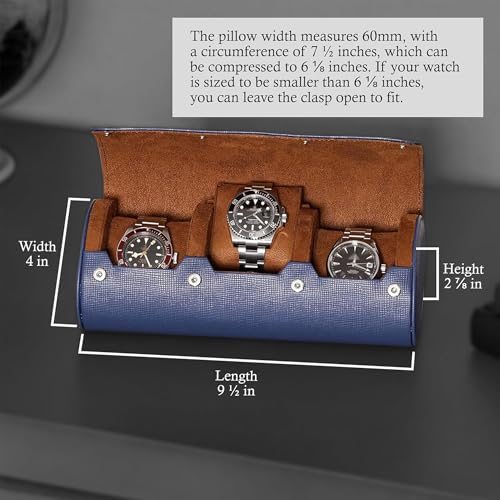 Watch Roll Travel Case for 3 Watches