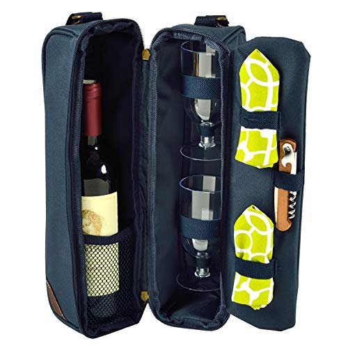 Insulated Wine Tote with 2 Wine Glasses