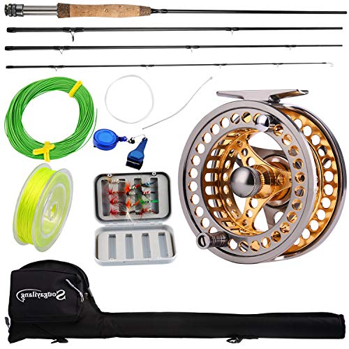 Fly Fishing Rod Reel Combos with Lightweight Portable Rod and CNC