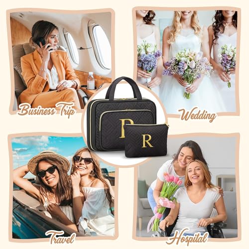 Personalized Hanging Toiletry Bag Travel Makeup & Cosmetic Bag Organizer (2 Count)