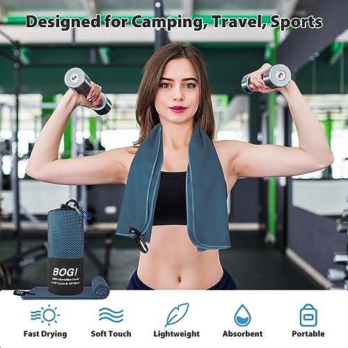 4 Pack(8 pcs) Microfiber Travel Sports Towel-Quick Dry Towel, Soft Lightweight Microfiber Camping Towel Absorbent Compact Travel Towel for Camping Gym Beach Bath Yoga Swimming Backpacking-X Large (8 Count)