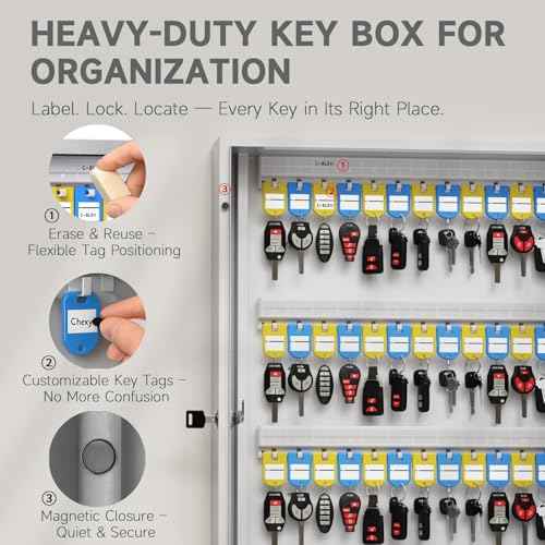 360 Key Lock Box Smart Key Organier Cabinet with Keypad & App for Office