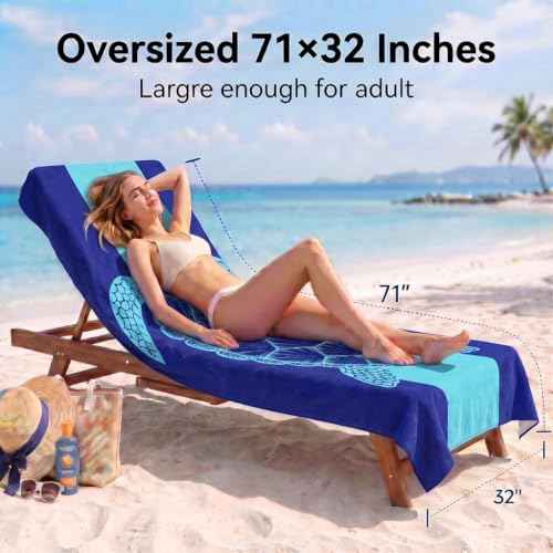 4 Pack Microfiber Beach Towel Oversized 71x32 Blue Sea Animal Palm (4 Count)