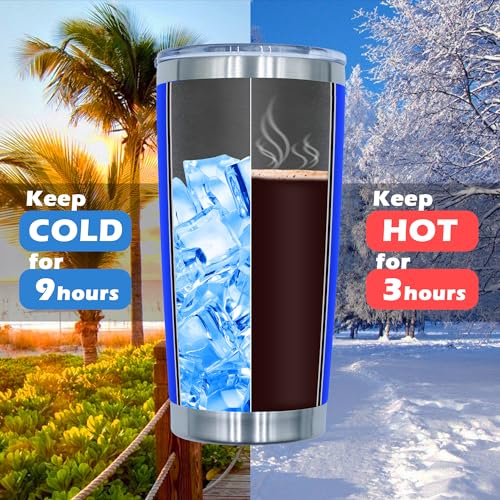 20oz Tumbler with Lid Stainless Steel Tumblers Insulated Mug Dark Blue 12P (12 Count)