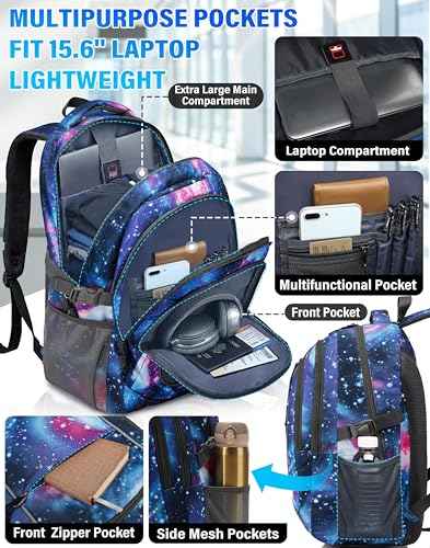 Extra Large Backpack Bookbag for College Travel Laptop Business Hiking Backpack Fit Laptop Up to 17 Inch Sturdy Multi Compartment Gifts for Men Women Night Light Reflective