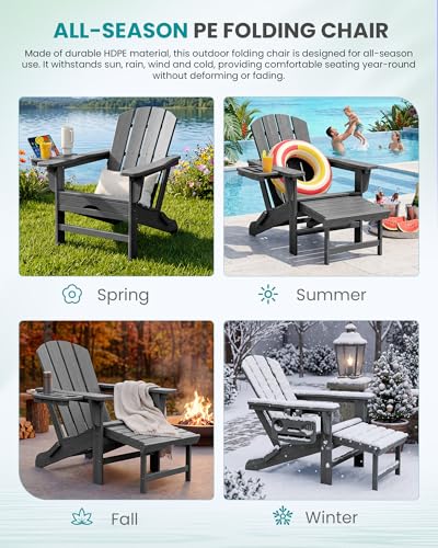 Folding Adjustable Adirondack Chair with Footrest