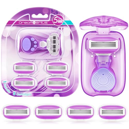 Travel Razors for Women Include 1 Handle 5 Cartridges