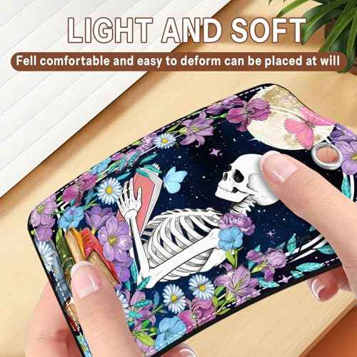 2 Pcs Book Skull Luggage Tags for Suitcase (2 Count)