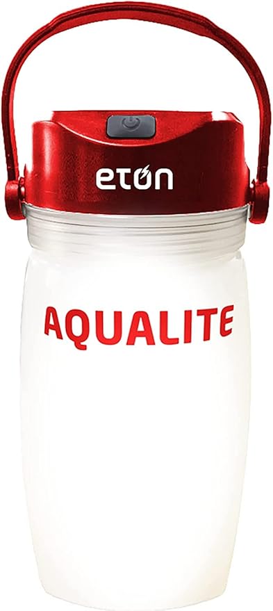Eton - Aqualite Solar Powered Lantern with Integrated Water Bottle & Personal 8-Piece Emergency Survival Kit, USB Charger, Fire Starter, Emergency Whistle, Strobe Light, Commitment to Preparedness