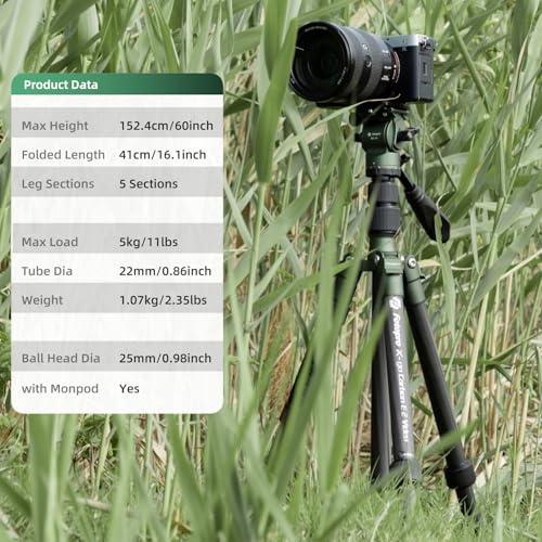 62" Carbon Fiber Travel Tripod
