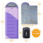 Water Resistant Portable Purple Sleeping Bag for Adults Teens and Kids