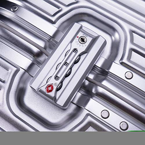 All Aluminum Carry On Luggage with TSA Locks Fashion Cool Metal Hard Shell Spinner Suitcase