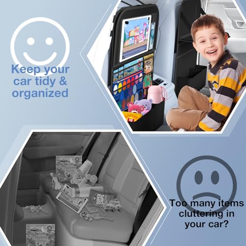 1 Pack Car Backseat Organizer with Tray
