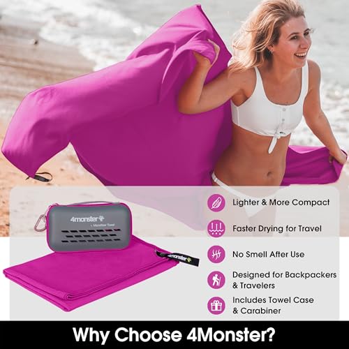 Quick Dry Travel Towel with Case & Carabiner