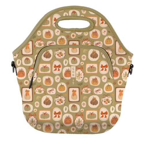 LunchTote Zippered Bag Insulated Neoprene Caddy (The Pumpkin Gallery / X-Large 6.5 Quart Lunch Tote)