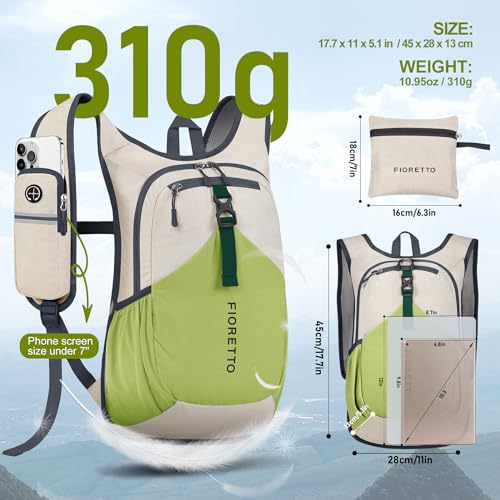 15L Hiking Backpack for Men Women Lightweight Foldable Small Daypack for Travel Camping Outdoor