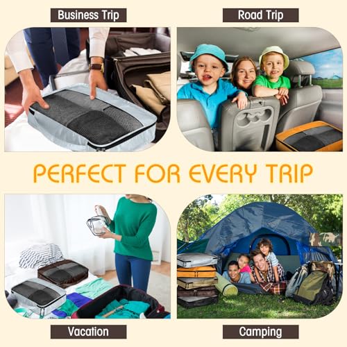 5 Pcs Packing Cubes for Suitcase Large Travel Cubes Carry on Luggage Organizer Bags for Clothes Accessories (5 Count)