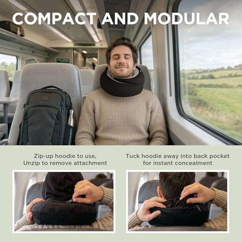 Travel Pillow Neck Pillow with Hood for Airplane Sleeping