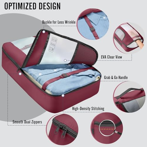 10 Set Packing Cubes for Travel Essentials (10 Count)