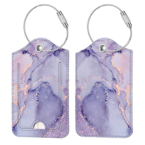 Luggage Tags Privacy Cover ID Label for Travel Bag Suitcase (2 Count)