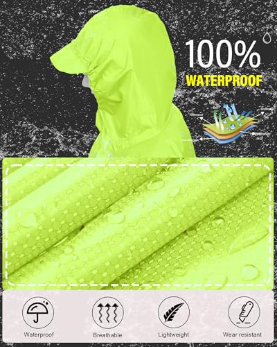 Hooded Rain Poncho Packable Waterproof Unisex Raincoat with Pocket
