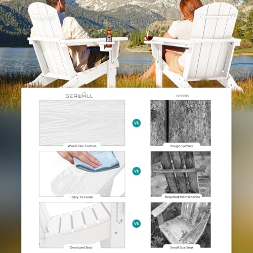 Outdoor Adirondack Chair Set of 2 with Cup Holders (2 Count)