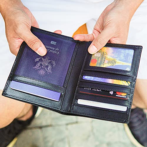 Polare RFID Blocking Napa Leather Passport Holder Travel Wallet For Men and Women