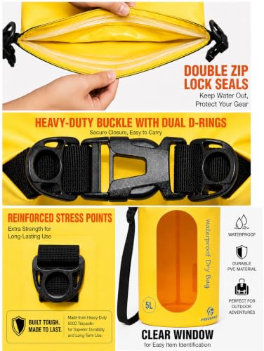 Waterproof Dry Bag with Double Zip (3 Count)