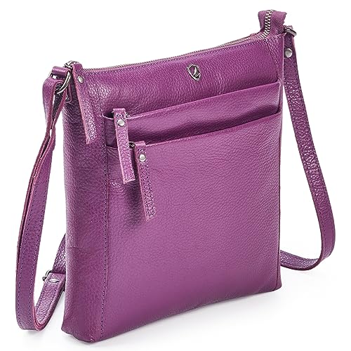 Leather Crossbody Bags for Women Small Genuine Nappa Purse Multi