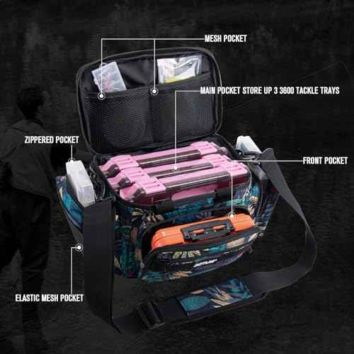 Fishing Tackle Bag with 3PCS 3600 Pink Tackle Boxes (3 Count)