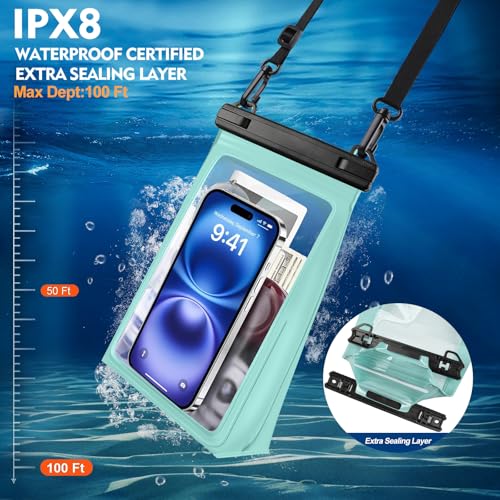 Large Waterproof Phone Pouch with Sealing Strip