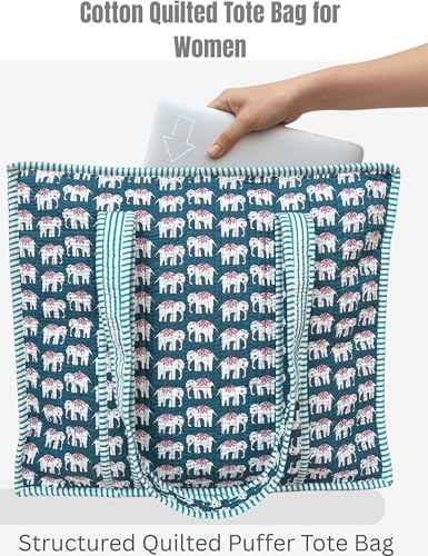 100% Cotton Quilted Tote Bag For Women