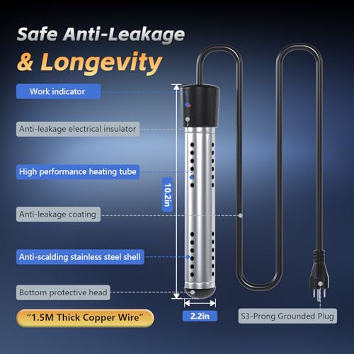 Portable Shower for Camping with Immersion Water Heater