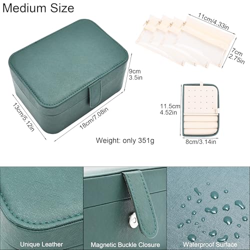 2 Layer Large Jewelry Travel Case with 4 Jewelry Pouches