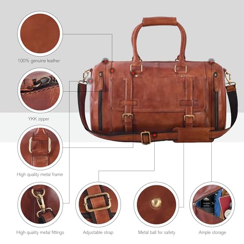 Vintage Genuine Leather Duffle Bag for Men