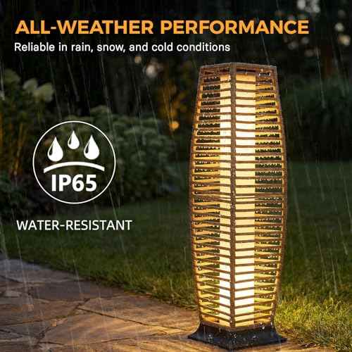 2 Piece Outdoor Floor Lamp Solar Lantern (2 Count)