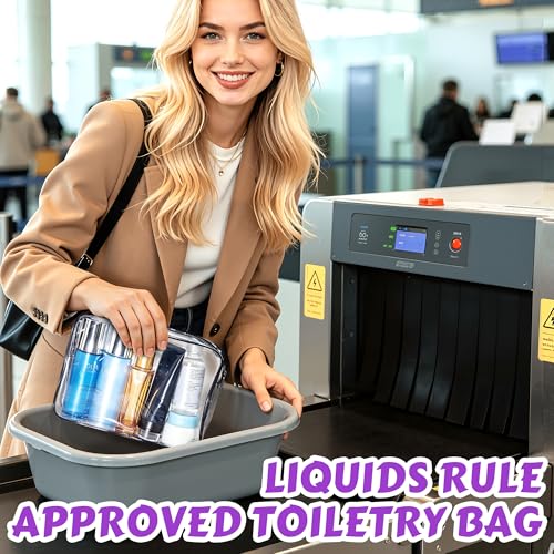 12 Pcs Clear Cosmetic Bag PVC Waterproof Zippered Clear Toiletry Carry Pouch Cosmetic Makeup Bag for Women Men Vinyl Plastic Organizer Case for Vacation Bathroom (12 Count)