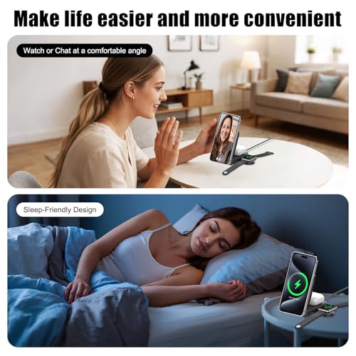 3-in-1 15W Magnetic Charger for iPhone, Apple Watch & AirPods, Black