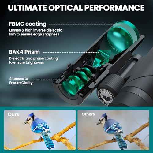 15X45 Professional HD Binoculars for Adults High Powered with Phone Adapter